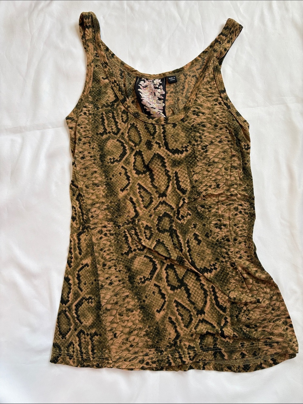 L.A.M.B. Snake Print Tank Top - Brown/Green/Black -